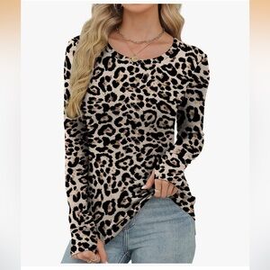 Leopard Print Long Sleeve Thermal